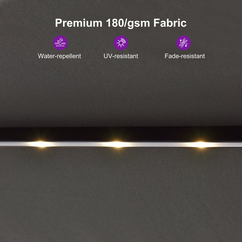 PURPLE LEAF Double Sided Patio Umbrella with Light Large Market Umbrellas with Base