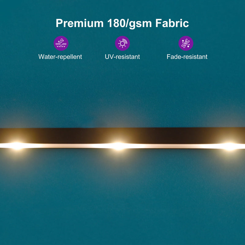 PURPLE LEAF Double Sided Patio Umbrella with Light Large Market Umbrellas with Base