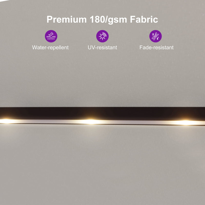 PURPLE LEAF Double Sided Patio Umbrella with Light Large Market Umbrellas with Base