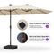 Clearance - PURPLE LEAF OPEN BOX Table Umbrella with Lights Double-Sided Market Umbrella with Base