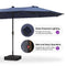 PURPLE LEAF Table Umbrella with Lights Double-Sided Market Umbrella with Base