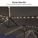 PURPLE LEAF Table Umbrella with Lights Double-Sided Market Umbrella with Base