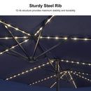 PURPLE LEAF Table Umbrella with Lights Double-Sided Market Umbrella with Base