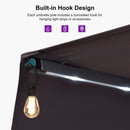 PURPLE LEAF Double-Sided Market Umbrella with Light Large Patio Umbrellas with Base