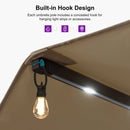 PURPLE LEAF Double-Sided Market Umbrella with Light Large Patio Umbrellas with Base