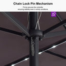 PURPLE LEAF Double-Side Patio Umbrella with Lights Market Umbrella with Base