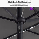 PURPLE LEAF Double-Side Patio Umbrella with Lights Market Umbrella with Base