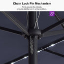 PURPLE LEAF Double-Side Patio Umbrella with Lights Market Umbrella with Base
