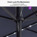 PURPLE LEAF Double-Sided Market Umbrella with Light Large Patio Umbrellas with Base