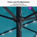 PURPLE LEAF Double-Side Patio Umbrella with Lights Market Umbrella with Base