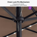 PURPLE LEAF Double-Side Patio Umbrella with Lights Market Umbrella with Base