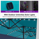 PURPLE LEAF Double-Sided Market Umbrella with Light Large Patio Umbrellas with Base