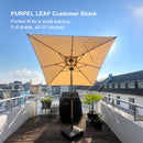PURPLE LEAF Patio Market Umbrella Aluminum Outdoor Table Umbrella with Wood Color