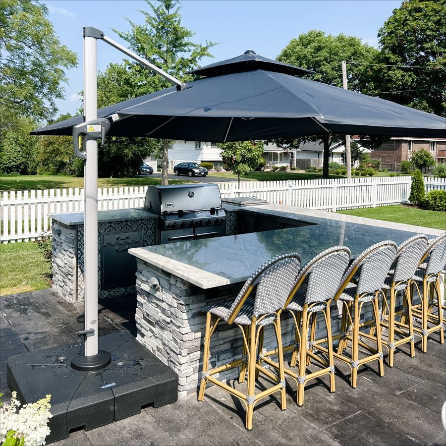 rectangular patio umbrella for poolside