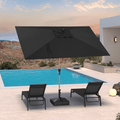 PURPLE LEAF Patio Market Umbrella Aluminum Outdoor Table Umbrella with Wood Color