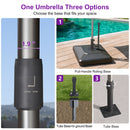 PURPLE LEAF Semi-Auto Extra Large Patio Umbrella Premium Commercial Market Umbrella for Garden, Café and Hotel