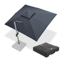 PURPLE LEAF Rectangular Large Outdoor Cantilever Umbrella With Base for Garden, Pool