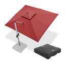 PURPLE LEAF Rectangular Large Outdoor Cantilever Umbrella With Base for Garden, Pool