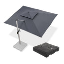 PURPLE LEAF Rectangular Large Outdoor Cantilever Umbrella With Base for Garden, Pool