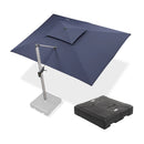 PURPLE LEAF Rectangular Large Outdoor Cantilever Umbrella With Base for Garden, Pool