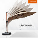 PURPLE LEAF SUNBRELLA Cantilever Umbrella Deluxe Wood Pattern Patio Umbrella