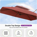 PURPLE LEAF Outdoor Garden Umbrella with Base, Cantilever Umbrellas in Wood Color