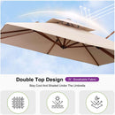 PURPLE LEAF Outdoor Garden Umbrella with Base, Cantilever Umbrellas in Wood Color