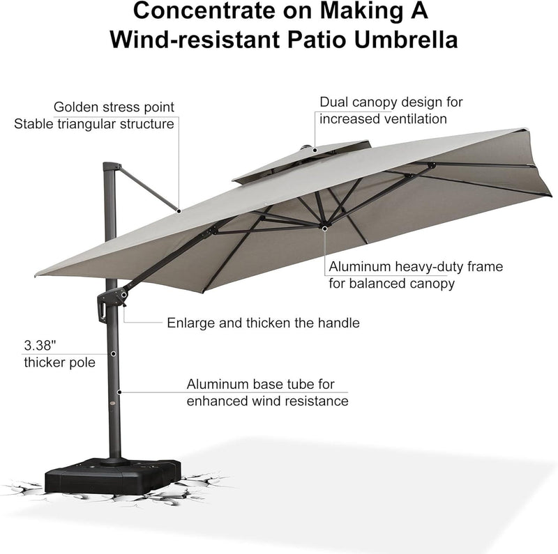 PURPLE LEAF Double Top UV50+ Fade Resistant Outdoor Umbrellas Olefin Patio Umbrellas - Purple Leaf Garden