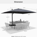PURPLE LEAF 10 ft / 11 ft / 12 ft / 9 x 12 ft / 10 x 13 ft Square Patio Sydney Style Umbrella