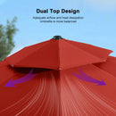 PURPLE LEAF Large Round Patio Cantilever Umbrella With Base for Deck, Pool, Backyard