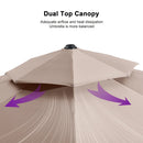 PURPLE LEAF Large Round Patio Cantilever Umbrella With Base for Deck, Pool, Backyard
