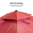PURPLE LEAF Large Round Patio Cantilever Umbrella With Base for Deck, Pool, Backyard