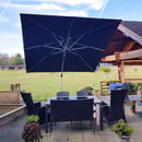 PURPLE LEAF Large Square Patio Cantilever Umbrella With Base for Garden Pool Porch