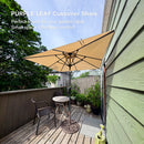 PURPLE LEAF Porch Table Umbrella with Crank and Tilt, Market Patio Umbrella