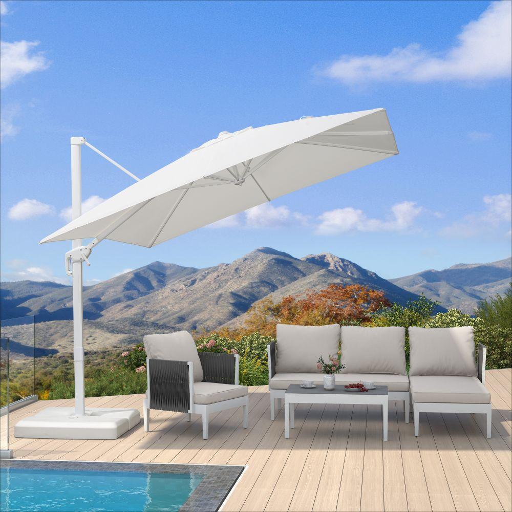 White Cantilever Patio Umbrella