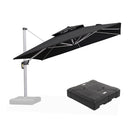 PURPLE LEAF Large Square Patio Cantilever Umbrella With Base for Garden Pool Porch