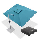 PURPLE LEAF Patio Umbrella with Base, Cantilever Umbrellas for Pool, Turquoise Blue