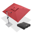 PURPLE LEAF Red Patio Umbrella with Base, Outdoor Cantilever Umbrellas