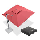PURPLE LEAF Red Patio Umbrella with Base, Outdoor Cantilever Umbrellas