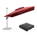 PURPLE LEAF Large Square Patio Cantilever Umbrella With Base for Garden Pool Porch
