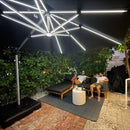 PURPLE LEAF Rectangle Outdoor Patio Umbrellas with Lights