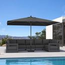 PURPLE LEAF Aluminum Market Patio Umbrella Commercial Outdoor Garden Umbrella