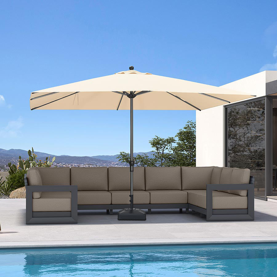 24 patio table umbrella Aluminum Market Patio Umbrella