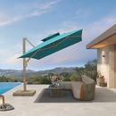 PURPLE LEAF Provence Series Outdoor Cantilever Patio Umbrella with Champagne Gold Frame for Terrace, Deck & Lounge