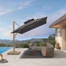 PURPLE LEAF Provence Series Outdoor Cantilever Patio Umbrella with Champagne Gold Frame for Terrace, Deck & Lounge