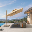 PURPLE LEAF Provence Series Outdoor Cantilever Patio Umbrella with Champagne Gold Frame for Terrace, Deck & Lounge