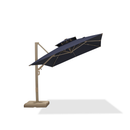 PURPLE LEAF Provence Series Outdoor Cantilever Patio Umbrella with Champagne Gold Frame for Terrace, Deck & Lounge