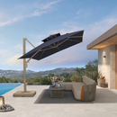 PURPLE LEAF Provence Series Outdoor Cantilever Patio Umbrella with Champagne Gold Frame for Terrace, Deck & Lounge
