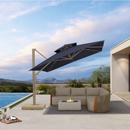 PURPLE LEAF Provence Series Outdoor Cantilever Patio Umbrella with Champagne Gold Frame for Terrace, Deck & Lounge