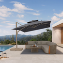 PURPLE LEAF Provence Series Outdoor Cantilever Patio Umbrella with Champagne Gold Frame for Terrace, Deck & Lounge